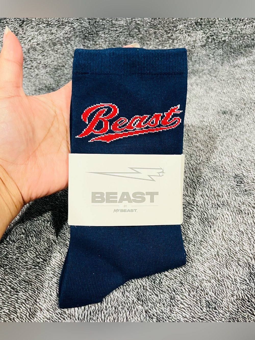 MrBeast Beast “ Las Vegas Aviators” youth/junior size 1-5.5 crew socks navy blue